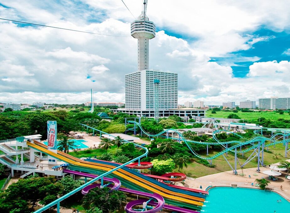 Aerial shot of Pattaya park tower 