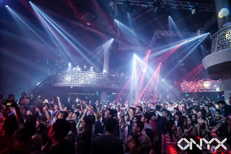 A young crowd getting hyped in Onyx club in Bangkok
